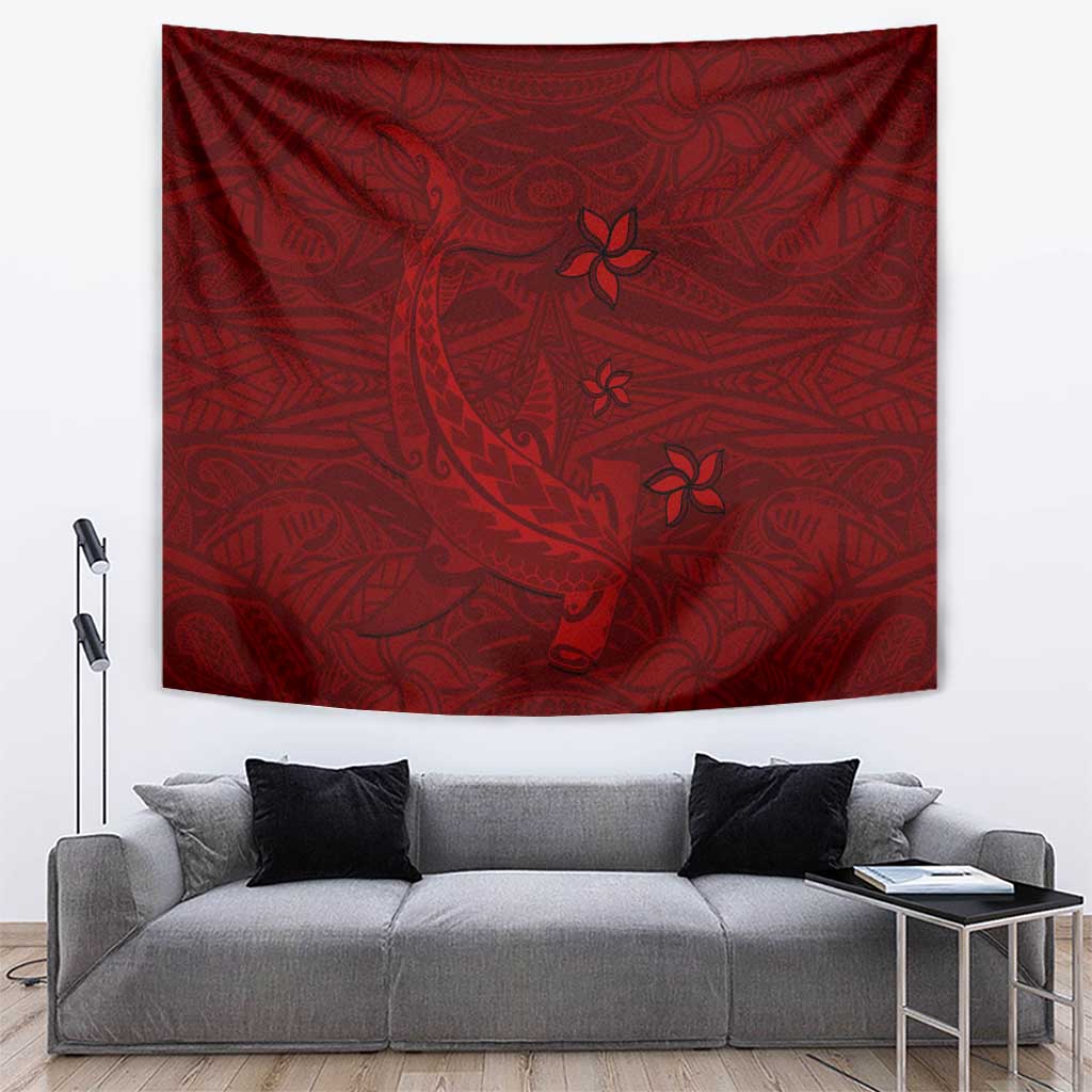 Oxblood Polynesia Tapestry Hawaiian Tribal Hammerhead Shark Tattoo LT14 Oxblood - Polynesian Pride