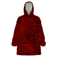Oxblood Polynesia Wearable Blanket Hoodie Hawaiian Tribal Hammerhead Shark Tattoo