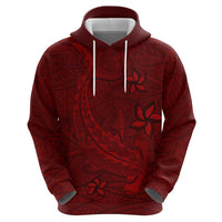 Oxblood Polynesia Zip Hoodie Hawaiian Tribal Hammerhead Shark Tattoo