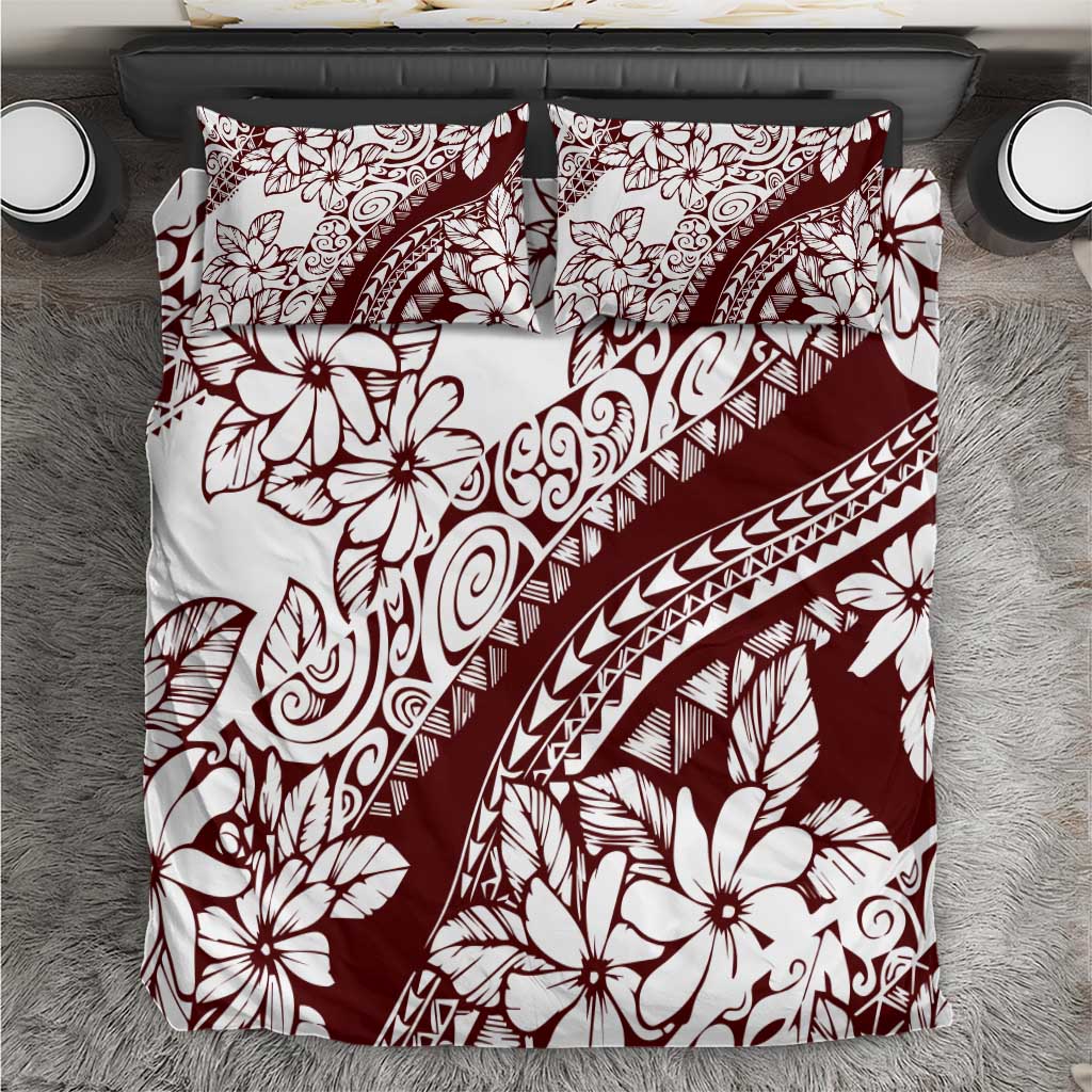 Polynesian Tropical Flowers Oxblood Color Bedding Set LT14 Oxblood - Polynesian Pride