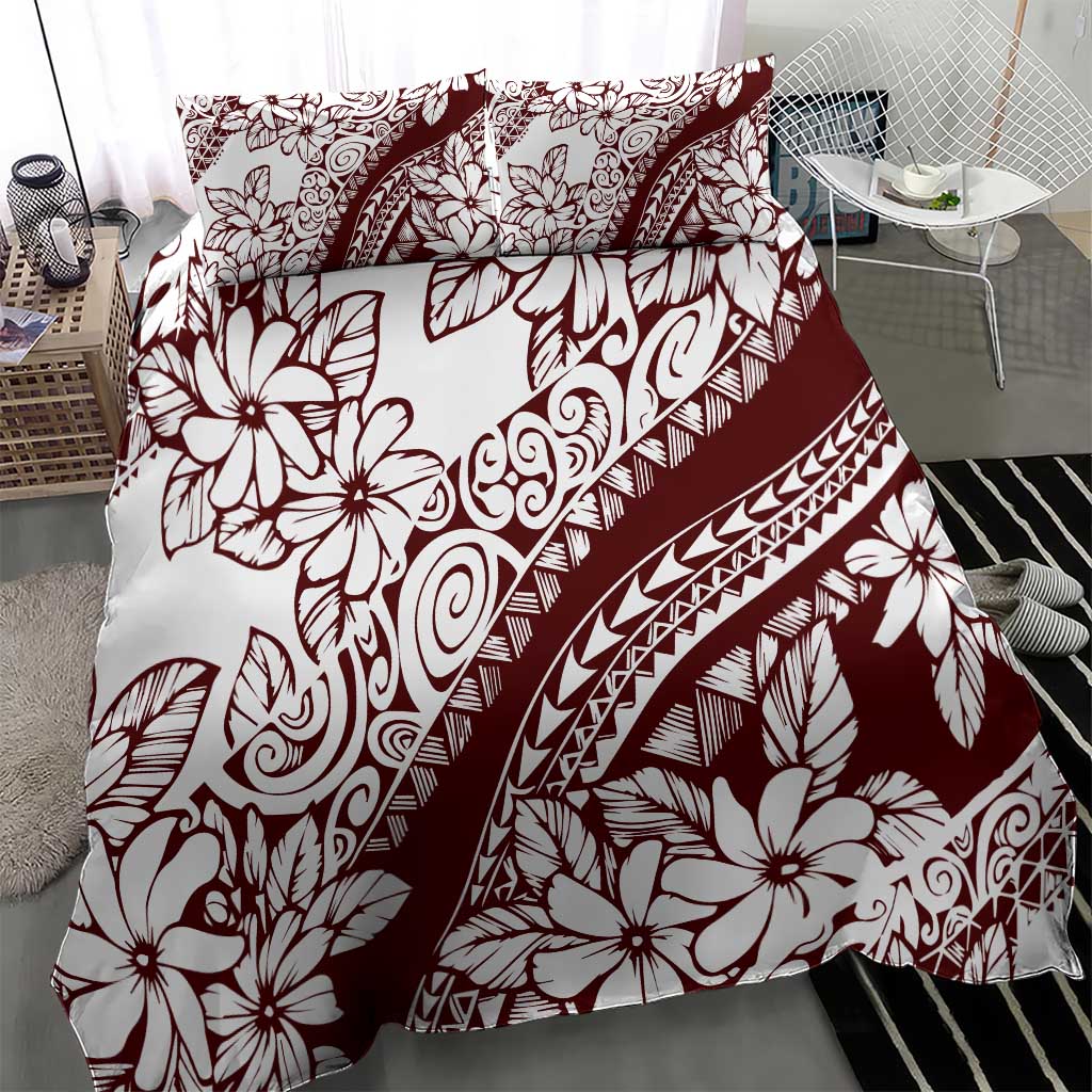 Polynesian Tropical Flowers Oxblood Color Bedding Set LT14 - Polynesian Pride