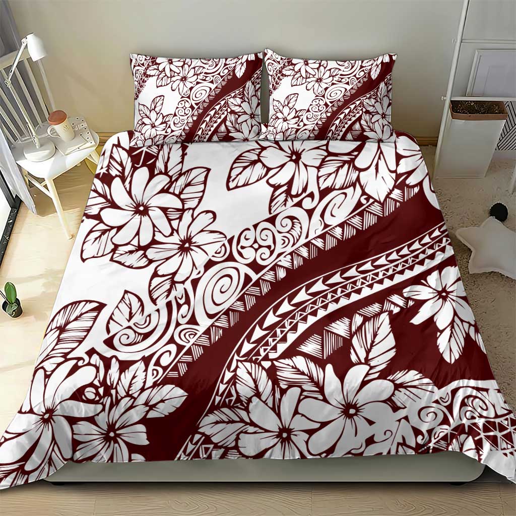 Polynesian Tropical Flowers Oxblood Color Bedding Set LT14 - Polynesian Pride