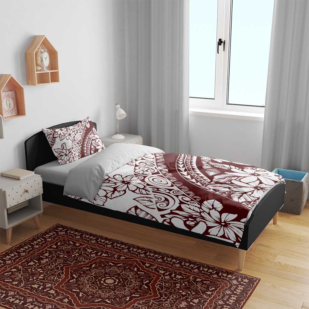 Polynesian Tropical Flowers Oxblood Color Bedding Set LT14 - Polynesian Pride