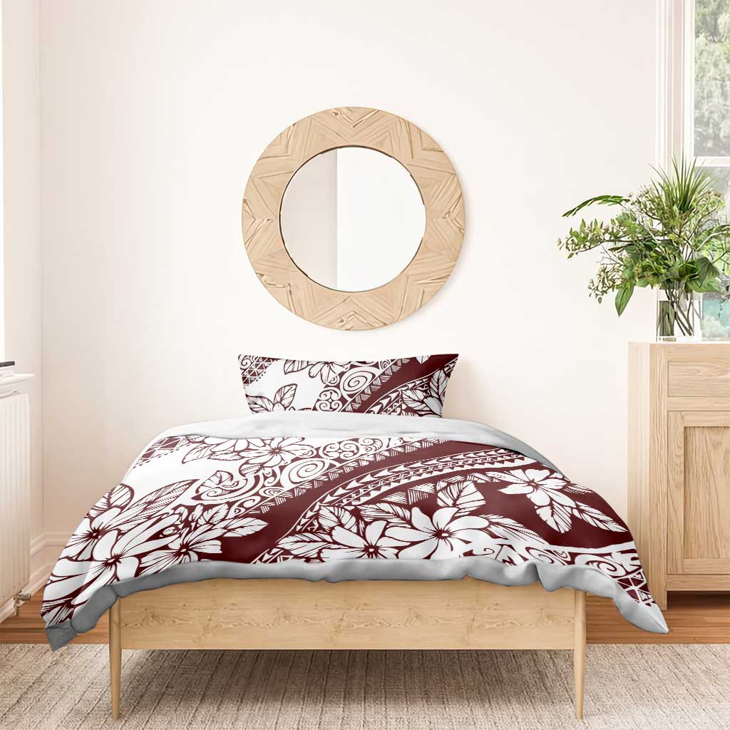 Polynesian Tropical Flowers Oxblood Color Bedding Set LT14 - Polynesian Pride