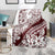 Polynesian Tropical Flowers Oxblood Color Blanket