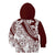 Polynesian Tropical Flowers Oxblood Color Kid Hoodie