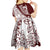 Polynesian Tropical Flowers Oxblood Color Kid Short Sleeve Dress