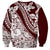 Polynesian Tropical Flowers Oxblood Color Sweatshirt