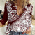 Polynesian Tropical Flowers Oxblood Color Women Casual Shirt