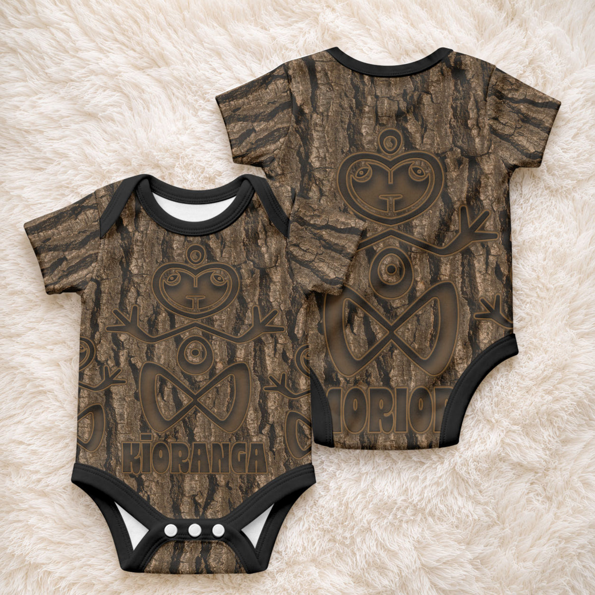 Kioranga Moriori New Zealand Baby Onesie Kopi Rakau Carving Art