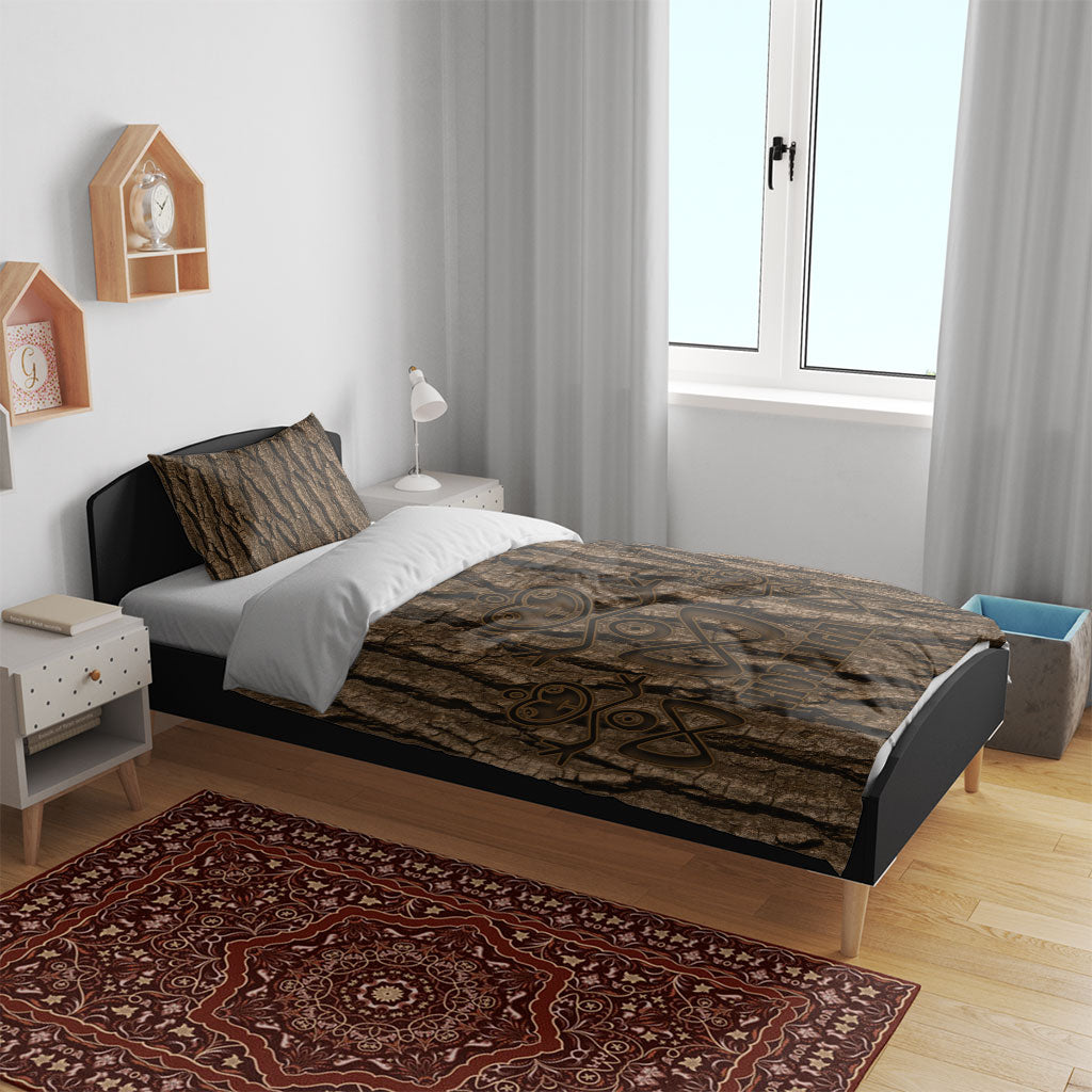 Kioranga Moriori New Zealand Bedding Set Kopi Rakau Carving Art