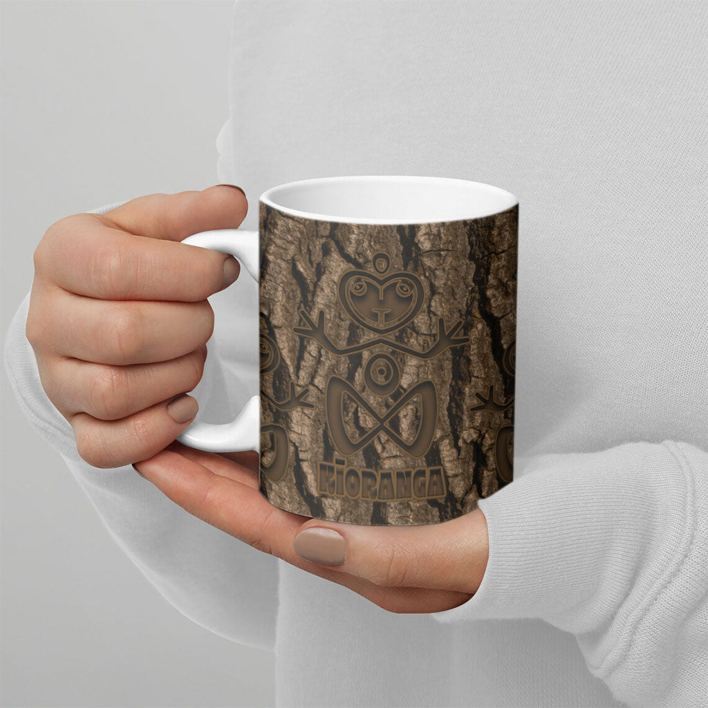 Kioranga Moriori New Zealand Ceramic Mug Kopi Rakau Carving Art