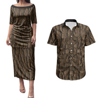 Kioranga Moriori New Zealand Couples Matching Puletasi and Hawaiian Shirt Kopi Rakau Carving Art