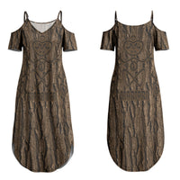 Kioranga Moriori New Zealand Couples Matching Summer Maxi Dress and Hawaiian Shirt Kopi Rakau Carving Art