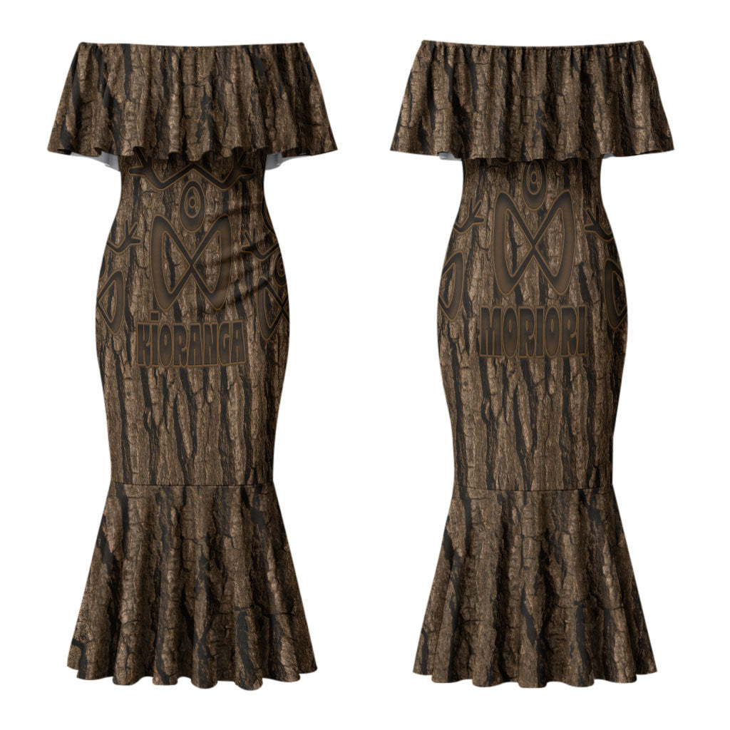 Kioranga Moriori New Zealand Family Matching Mermaid Dress and Hawaiian Shirt Kopi Rakau Carving Art