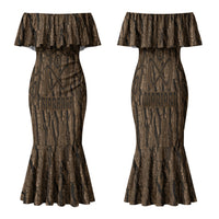 Kioranga Moriori New Zealand Family Matching Mermaid Dress and Hawaiian Shirt Kopi Rakau Carving Art