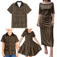 Kioranga Moriori New Zealand Family Matching Puletasi and Hawaiian Shirt Kopi Rakau Carving Art
