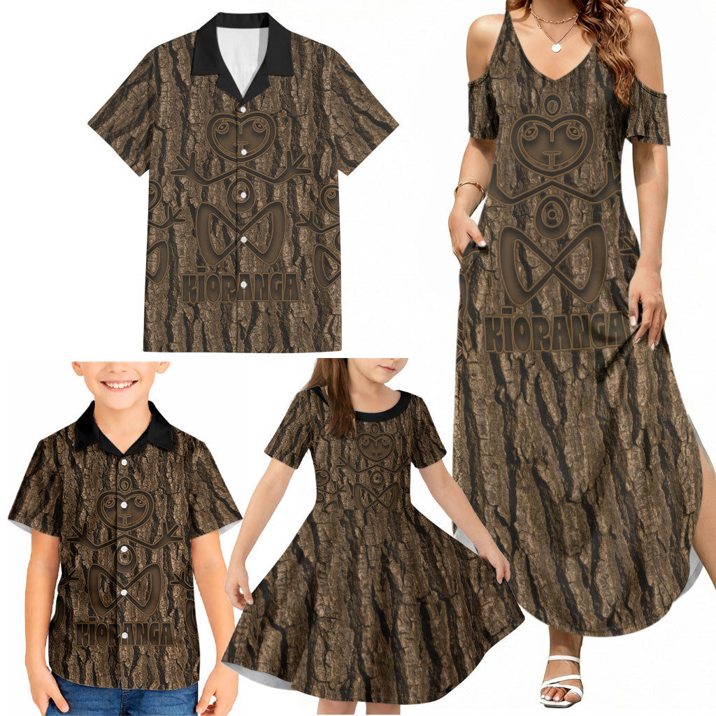 Kioranga Moriori New Zealand Family Matching Summer Maxi Dress and Hawaiian Shirt Kopi Rakau Carving Art