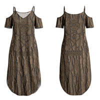 Kioranga Moriori New Zealand Family Matching Summer Maxi Dress and Hawaiian Shirt Kopi Rakau Carving Art