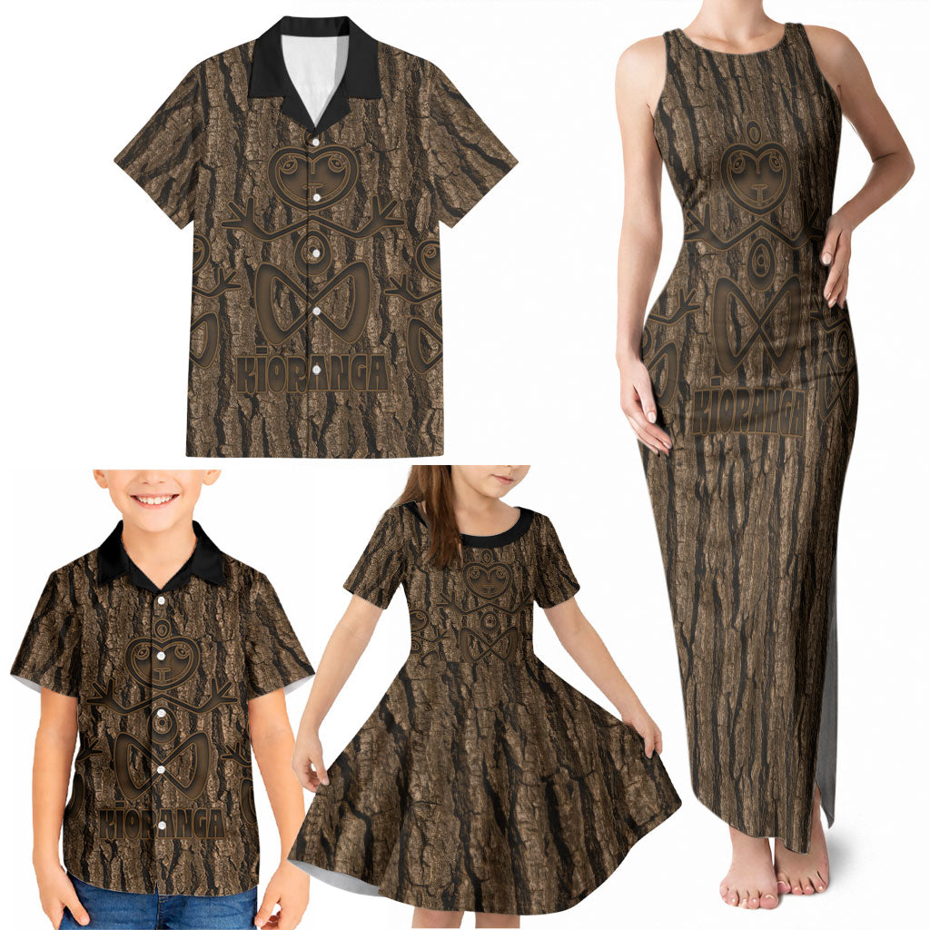 Kioranga Moriori New Zealand Family Matching Tank Maxi Dress and Hawaiian Shirt Kopi Rakau Carving Art