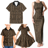Kioranga Moriori New Zealand Family Matching Tank Maxi Dress and Hawaiian Shirt Kopi Rakau Carving Art