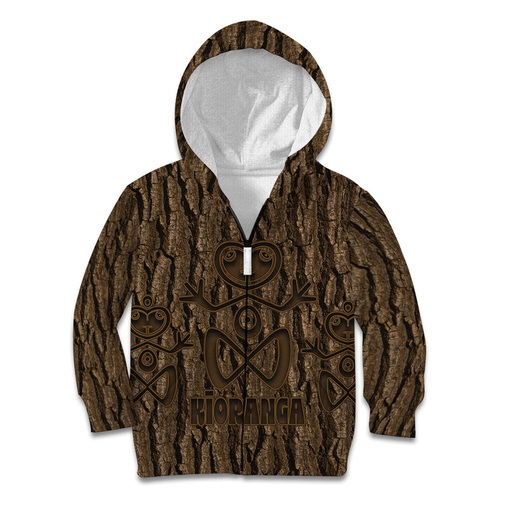 Kioranga Moriori New Zealand Kid Hoodie Kopi Rakau Carving Art