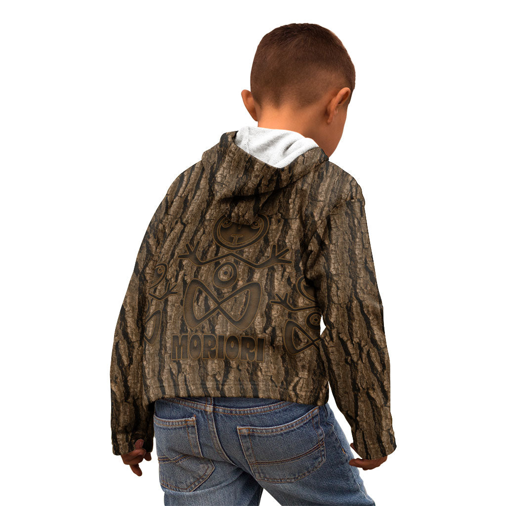 Kioranga Moriori New Zealand Kid Hoodie Kopi Rakau Carving Art