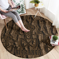 Kioranga Moriori New Zealand Round Carpet Kopi Rakau Carving Art