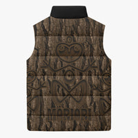 Kioranga Moriori New Zealand Sleeveless Puffer Jacket Kopi Rakau Carving Art