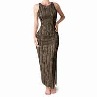 Kioranga Moriori New Zealand Tank Maxi Dress Kopi Rakau Carving Art