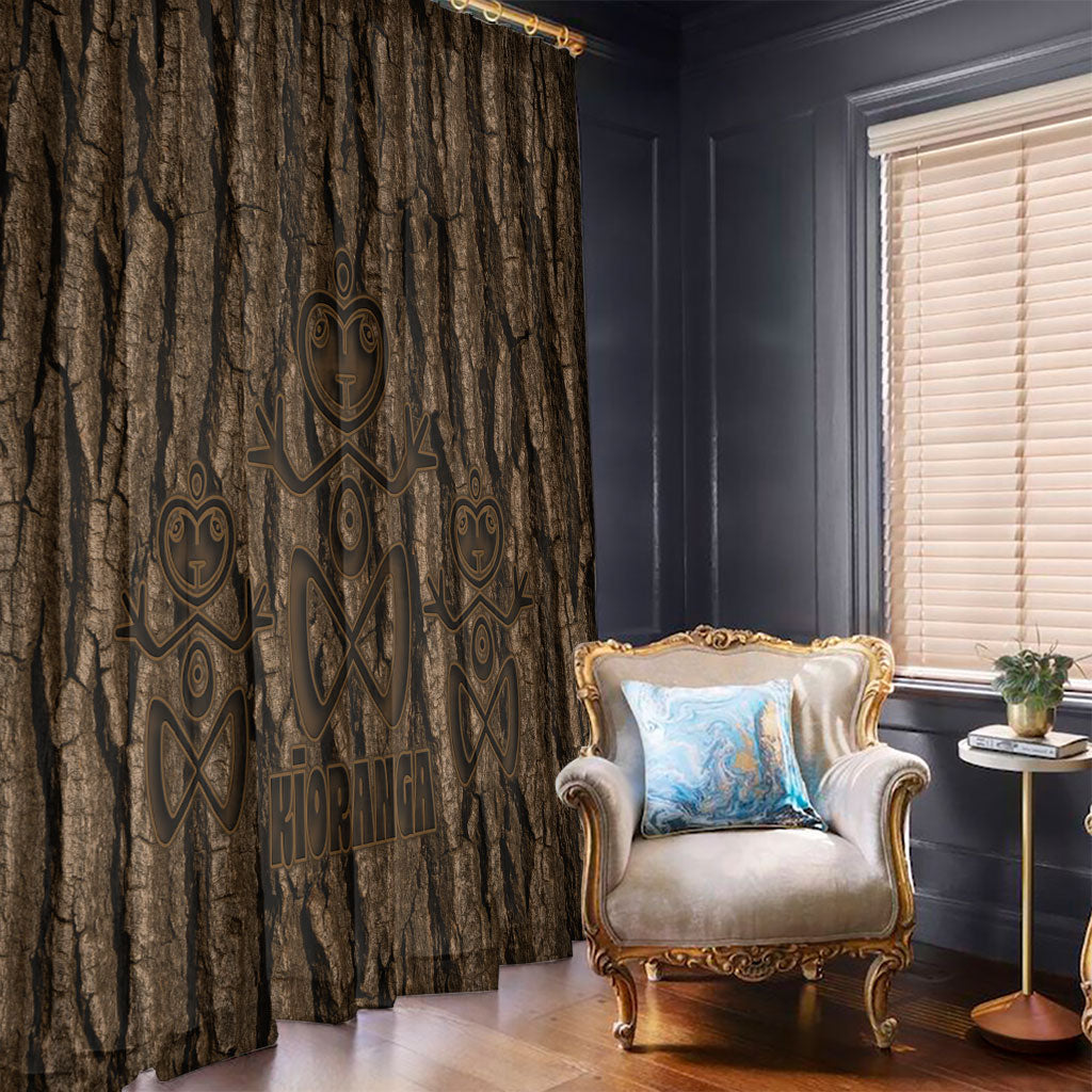 Kioranga Moriori New Zealand Window Curtain Kopi Rakau Carving Art