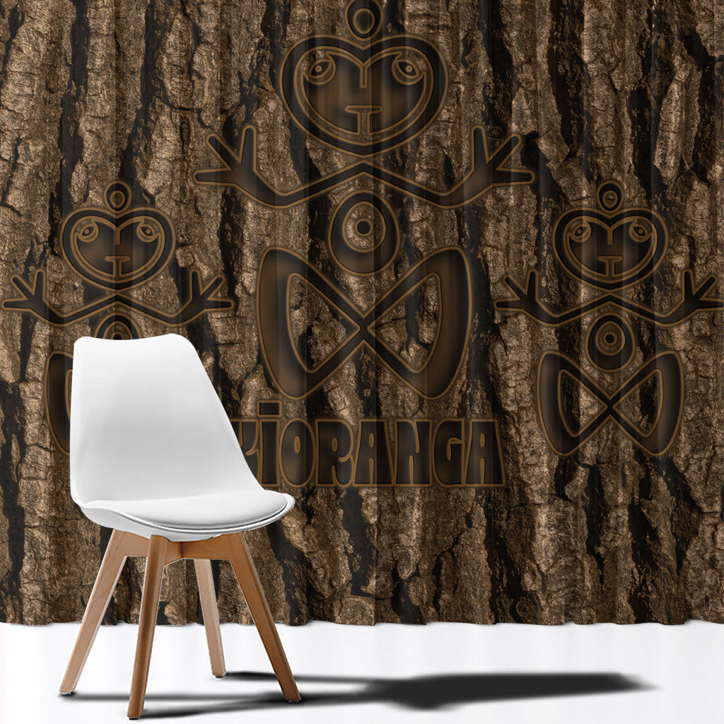 Kioranga Moriori New Zealand Window Curtain Kopi Rakau Carving Art