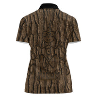 Kioranga Moriori New Zealand Women Polo Shirt Kopi Rakau Carving Art