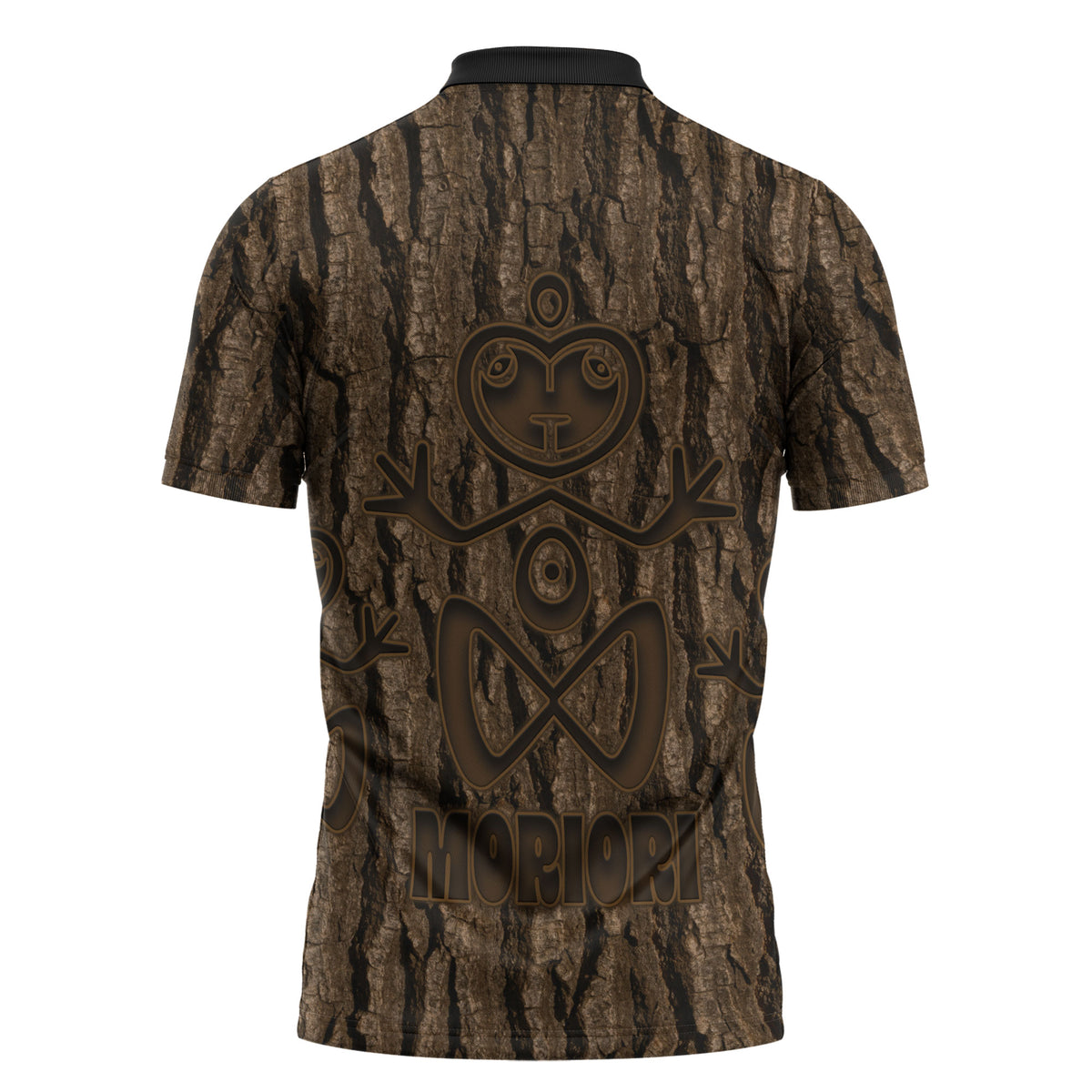 Kioranga Moriori New Zealand Zipper Polo Shirt Kopi Rakau Carving Art
