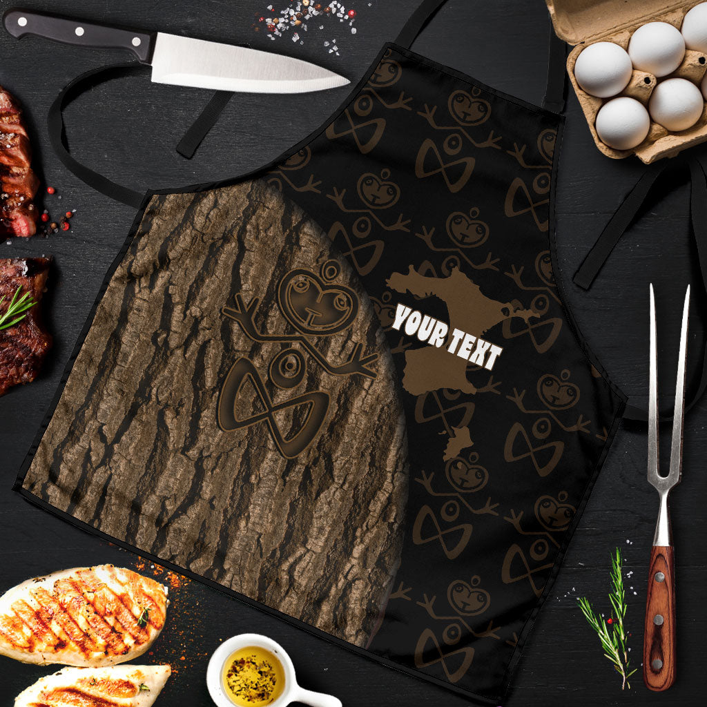 Moriori Kekoru New Zealand Personalised Apron Kopi Rakau Carving Chatham Islands Map