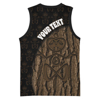 Moriori Kekoru New Zealand Personalised Basketball Jersey Kopi Rakau Carving Chatham Islands Map