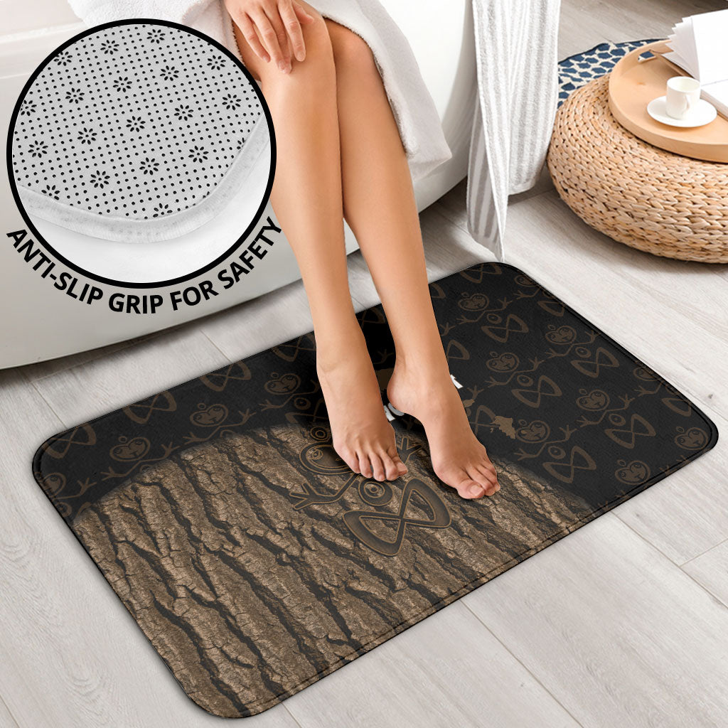 Moriori Kekoru New Zealand Personalised Bathroom Set Kopi Rakau Carving Chatham Islands Map