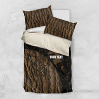 Moriori Kekoru New Zealand Personalised Bedding Set Kopi Rakau Carving Chatham Islands Map