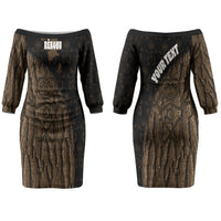 Moriori Kekoru New Zealand Personalised Couples Matching Off The Shoulder Long Sleeve Dress and Hawaiian Shirt Kopi Rakau Carving Chatham Islands Map