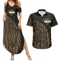 Moriori Kekoru New Zealand Personalised Couples Matching Summer Maxi Dress and Hawaiian Shirt Kopi Rakau Carving Chatham Islands Map
