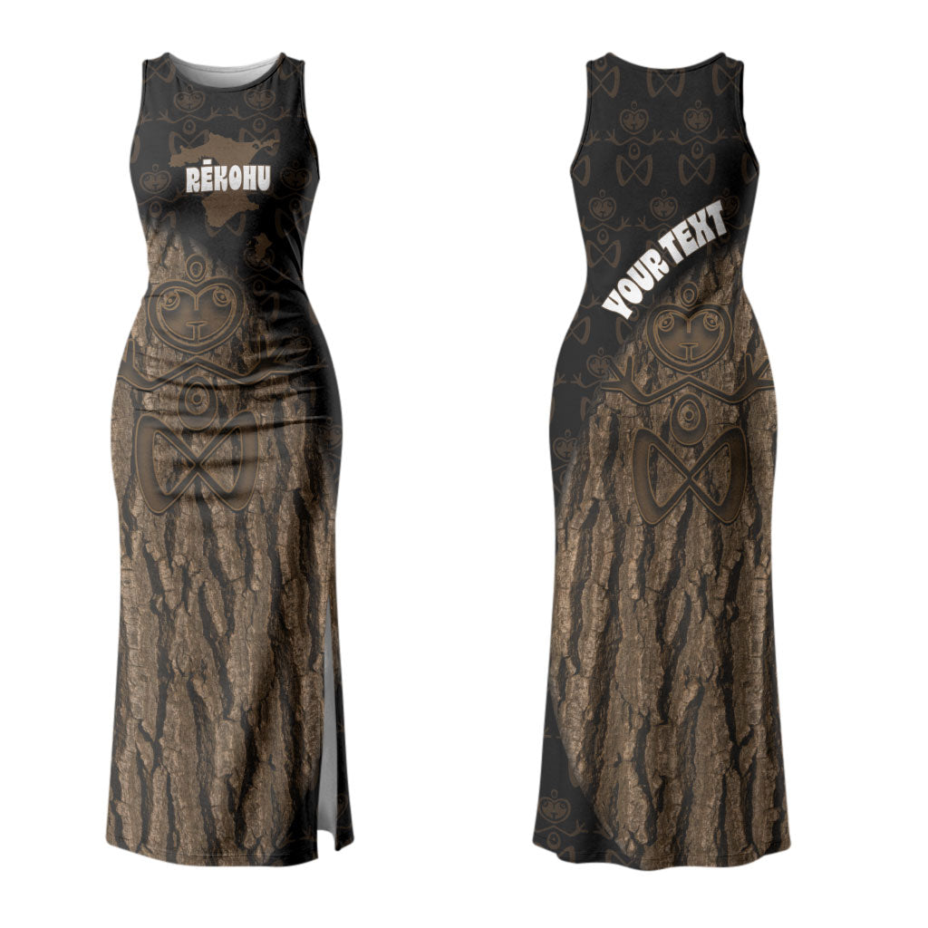 Moriori Kekoru New Zealand Personalised Couples Matching Tank Maxi Dress and Hawaiian Shirt Kopi Rakau Carving Chatham Islands Map