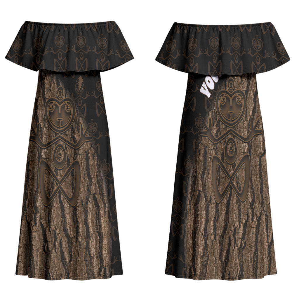 Moriori Kekoru New Zealand Personalised Family Matching Off Shoulder Maxi Dress and Hawaiian Shirt Kopi Rakau Carving Chatham Islands Map