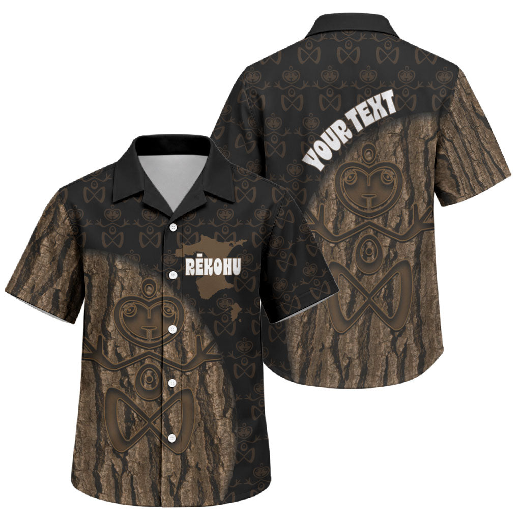 Moriori Kekoru New Zealand Personalised Family Matching Off Shoulder Maxi Dress and Hawaiian Shirt Kopi Rakau Carving Chatham Islands Map
