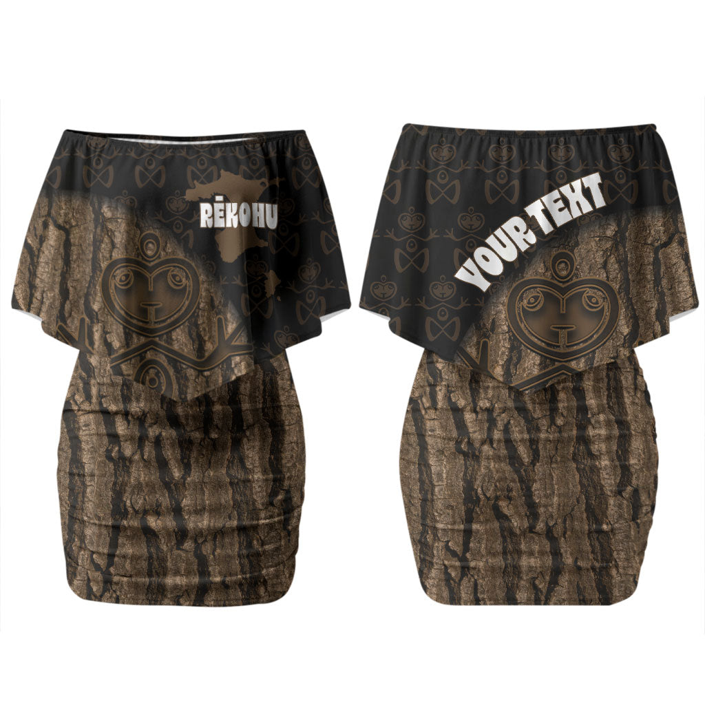 Moriori Kekoru New Zealand Personalised Family Matching Off Shoulder Short Dress and Hawaiian Shirt Kopi Rakau Carving Chatham Islands Map