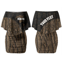 Moriori Kekoru New Zealand Personalised Family Matching Off Shoulder Short Dress and Hawaiian Shirt Kopi Rakau Carving Chatham Islands Map