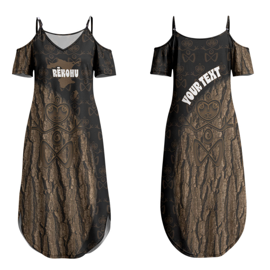 Moriori Kekoru New Zealand Personalised Family Matching Summer Maxi Dress and Hawaiian Shirt Kopi Rakau Carving Chatham Islands Map