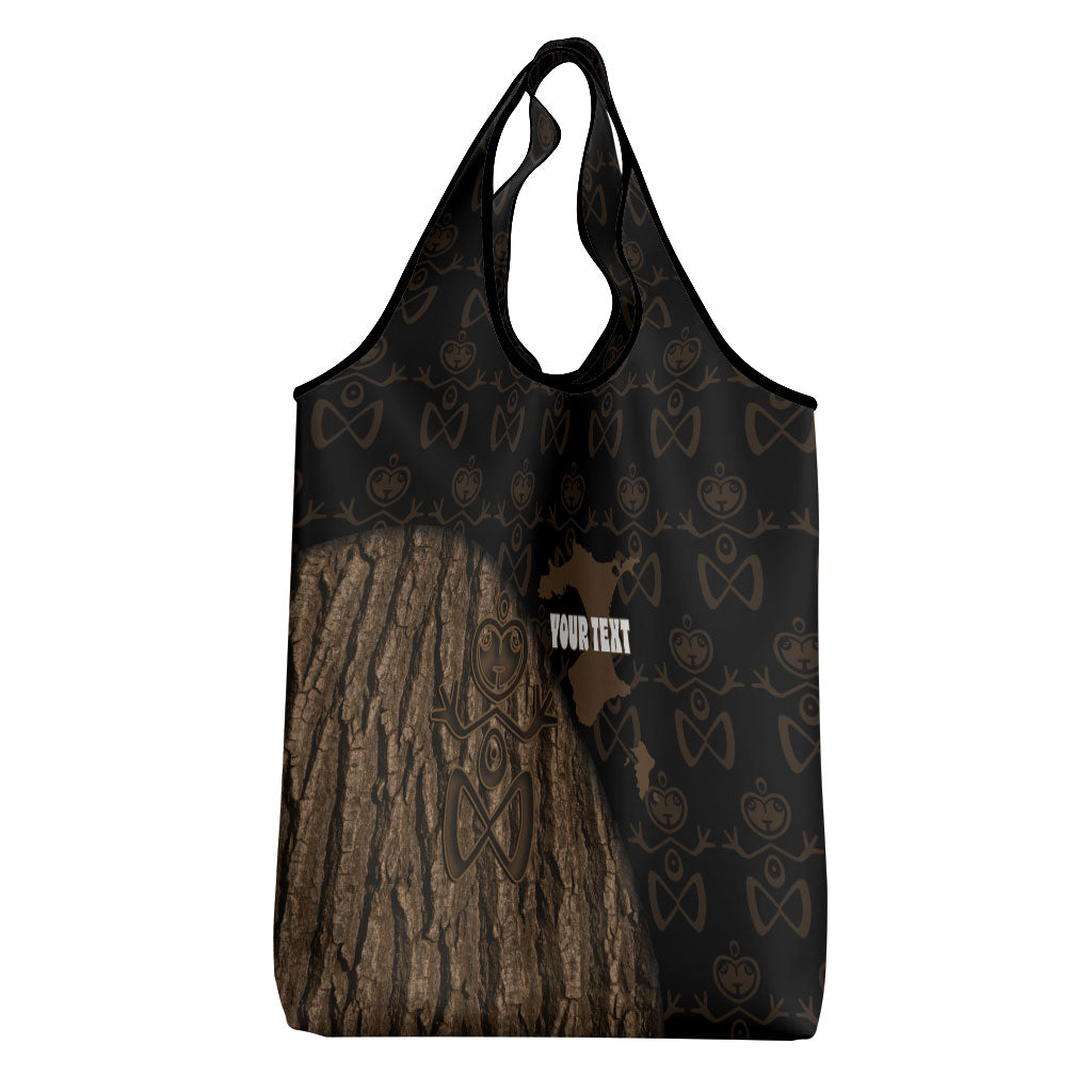 Moriori Kekoru New Zealand Personalised Grocery Bag Kopi Rakau Carving Chatham Islands Map