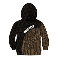 Moriori Kekoru New Zealand Personalised Kid Hoodie Kopi Rakau Carving Chatham Islands Map