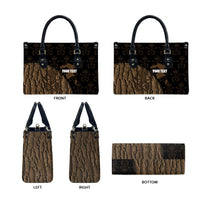 Moriori Kekoru New Zealand Personalised Leather Bag Kopi Rakau Carving Chatham Islands Map