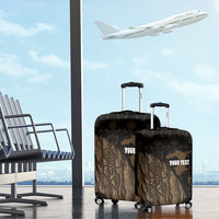 Moriori Kekoru New Zealand Personalised Luggage Cover Kopi Rakau Carving Chatham Islands Map